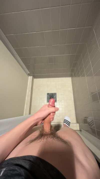 ruining public college shower with my 18 y/o cum