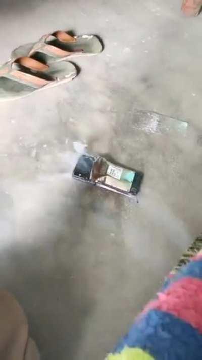 WCGW while breaking a mobile phone...
