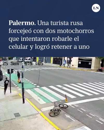 Argentina: Two thieves attempted to rob a russian tourist, she was able to hold one of them as people came to help