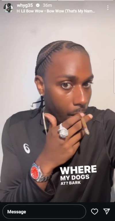 Perky5 shows off his new braid up 💅🏾💅🏾💅🏾