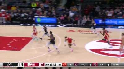 [Highlight] Clint blocks, Collins dives, and Bogi dishes to Trae for the smooth lay up.