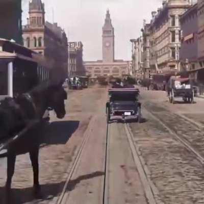 Hundred year old San Francisco streetcar footage