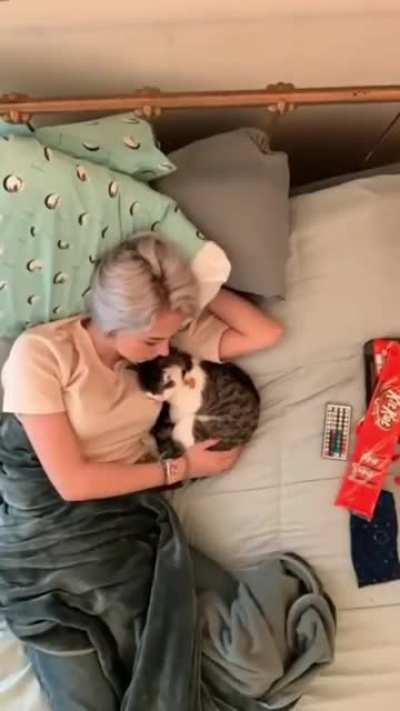 THE CUDDLING WHILE SLEEPING IS WHOLESOME