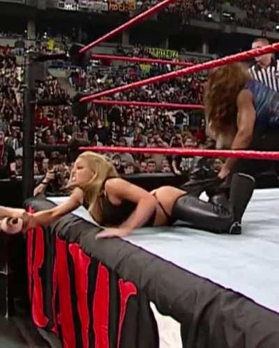That time Trish lost a strapmatch and some pride