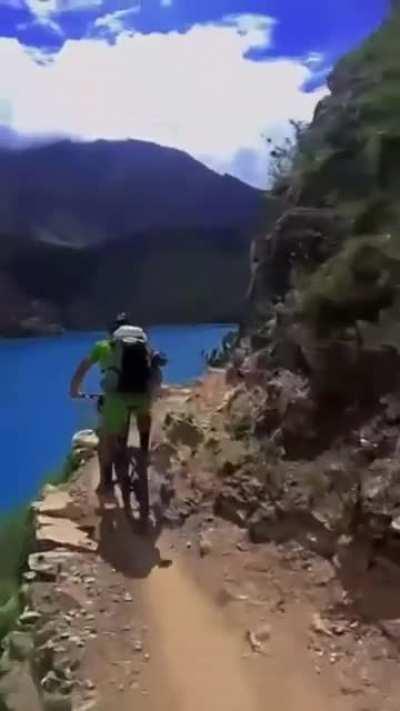 HMRB while I bike along this narrow path, 9 inches from death.