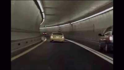 E30 and e36 m3 tearing through jersey tunnel heading to hot import nights 2001.