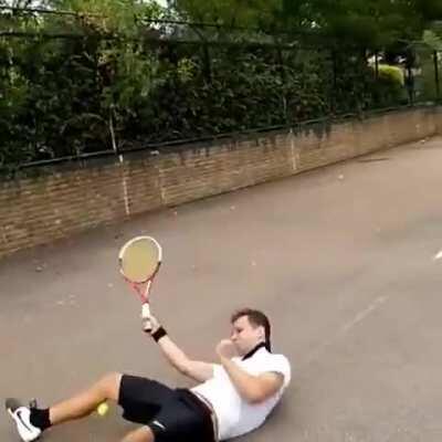 Tennis serve gone wrong