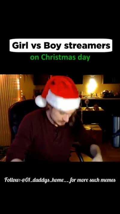Girl vs boy streamers on Christmas day