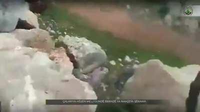 Ambushed at close quarters, video is from a Syrian rebel group (no name given)