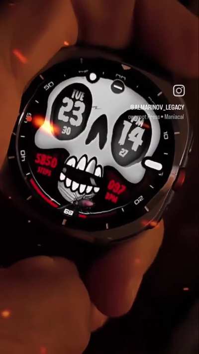 SKULLY Remastered watch face available on Facer