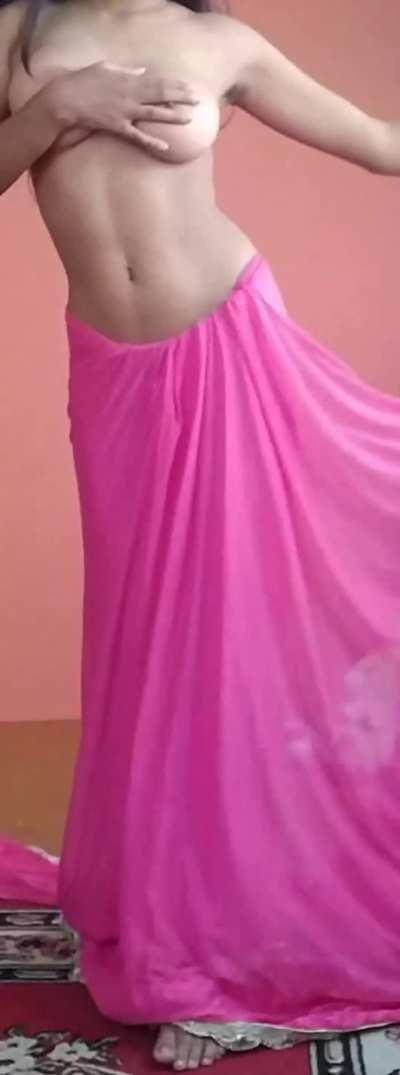 Pink saree