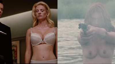 January Jones - Supervillain Dressed vs Undressed