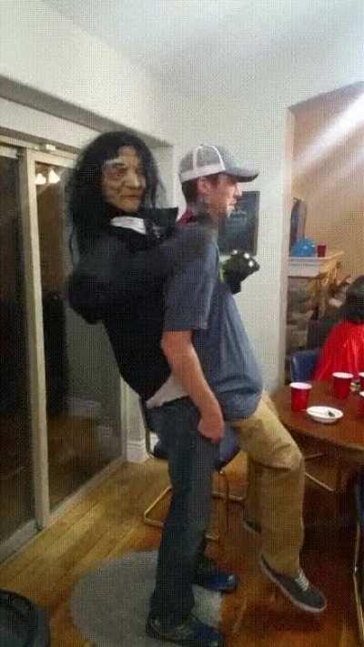 This costume is him being held hostage