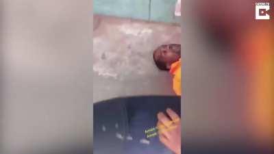 A man grabs a woman and is dealt with instantly.