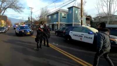 Portland Red House (#5): Cops retreat in haste as Antifa assault, reverse a botched police-eviction of foreclosed 