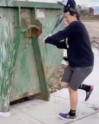 “Aye bro watch me hit this fuckin’ dumpster-“