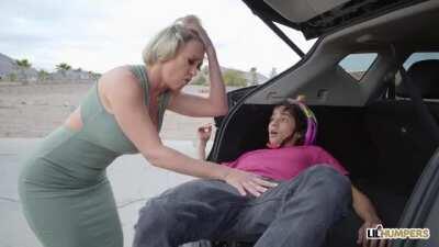 Karen couldn't care less when she ran you over with her car. Until she saw your cock, that is.