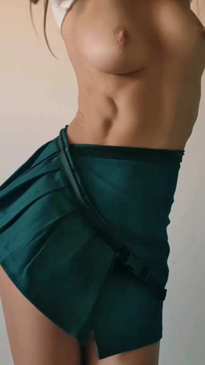 Tshirt off. Skirt next.