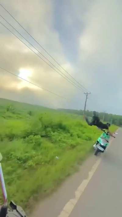 No helmet on public road