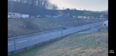 Car torn in half during drag race.