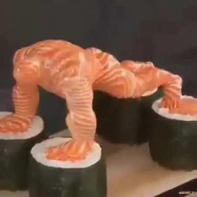Thanks, I hate sushi pushup man