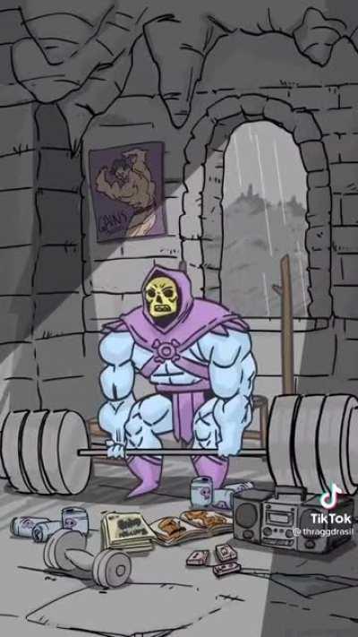 Skeletor repping out 160 on deads