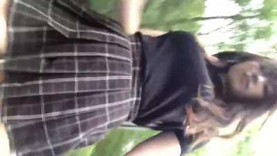Public up skirt tease