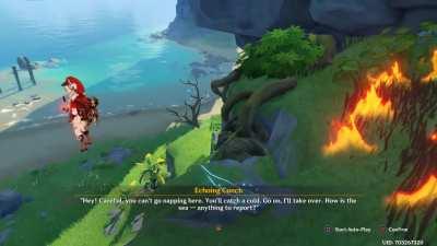 Cartoon characters when they don't know they ran over the edge of a cliff