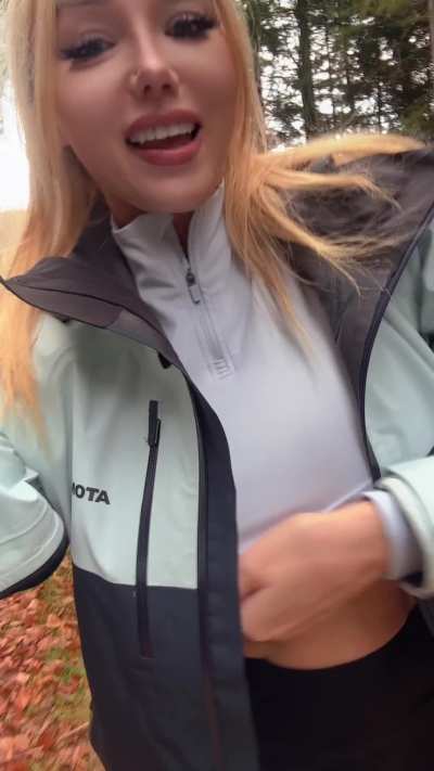 When I go to the mountains I don't wear a bra