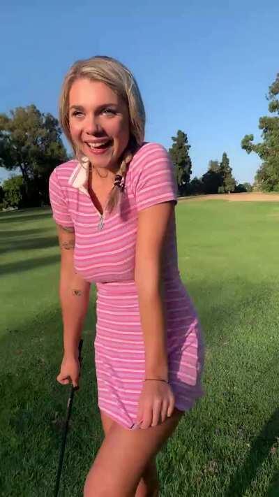 Gabbie revealing her pussy