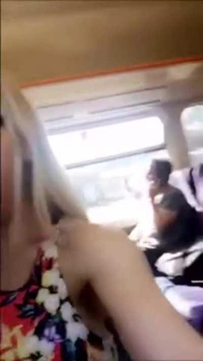 Busty Bimbo Going Absolutely Wild on a Train