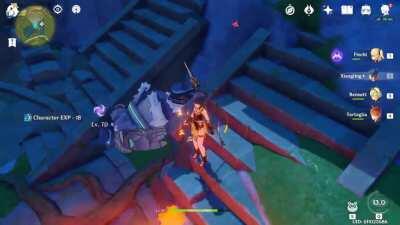 When Xiangling performs a Fatal Finisher