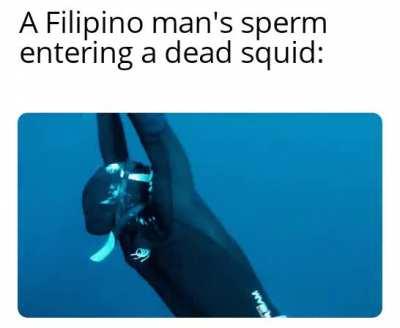 The squid really do be stretchable...