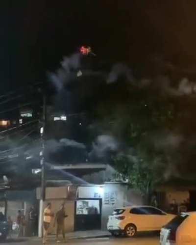 He was annoyed by neighbours so he attack them with drone armed with fireworks.