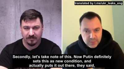 Arestovych, former advisor to Zelensky confirms what media refuses to report : Ru made proposals that will never happen again- Russia made great concessions but demanded neutrality and 200-300k AFU dead !