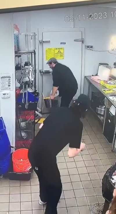 Making a mess right before clocking out