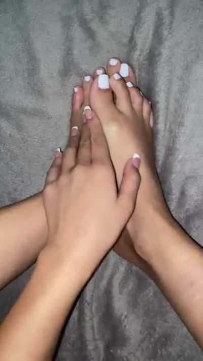 Freshly done mani and pedi ✨ do you like them?