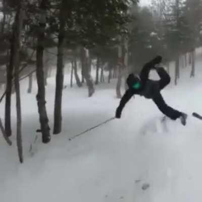 HMFT after skiing into a rock.