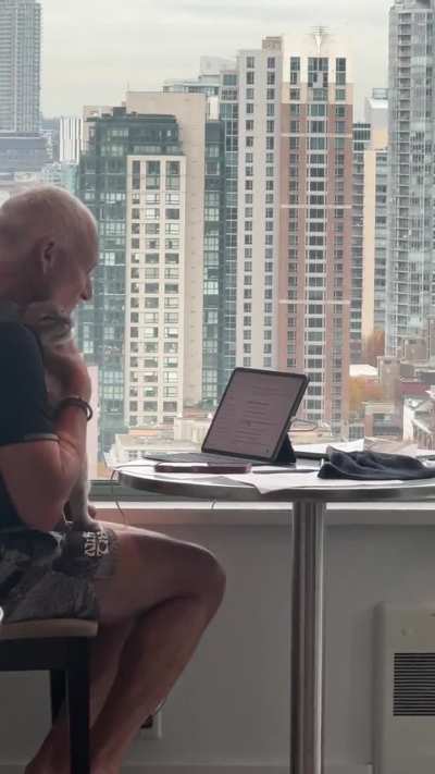 My father who insisted he hates cats and reluctantly let my sisters cat stay for a while