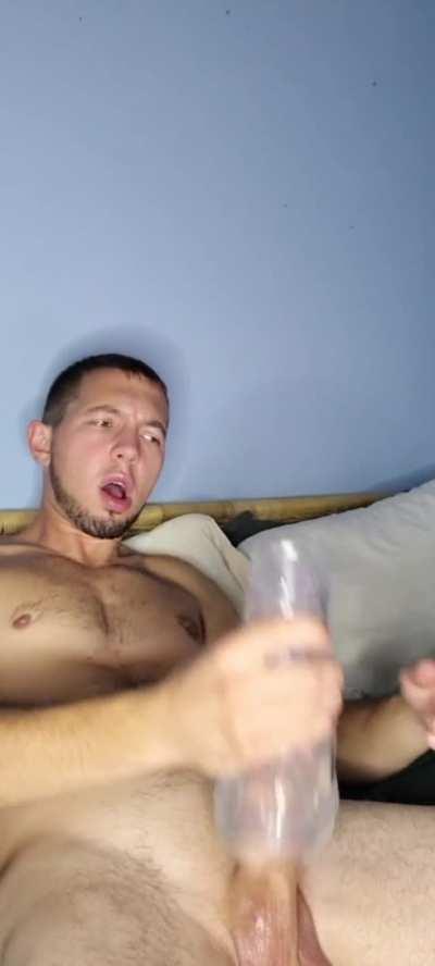 Bro strips down, fucks a fleshlight and busts