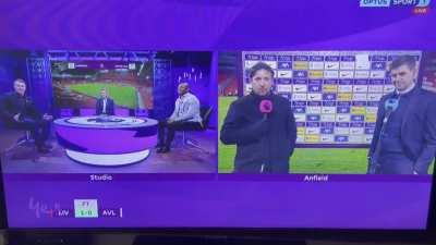 Stevie’s post match reply when Owen asked him how he felt coming back to Anfield