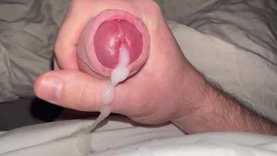 Uncut cock, thick load 