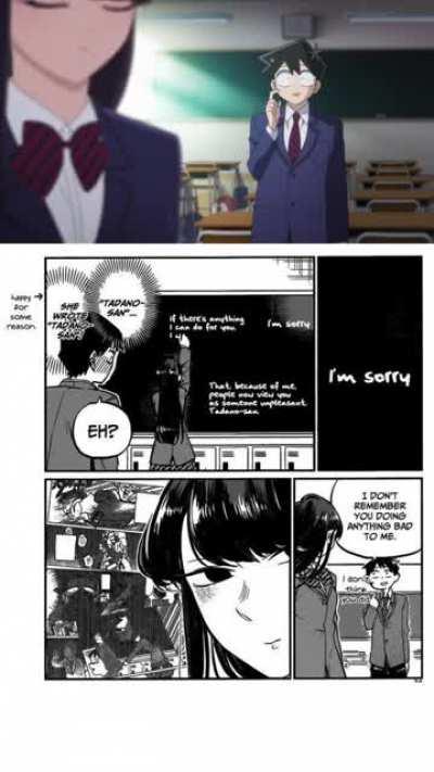 Komi and Tadano's conversation: Anime-manga side by side