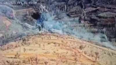 Destruction of a house by Turkish airstrike