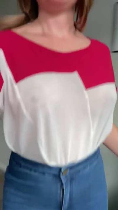 In a hurry, no time for bras