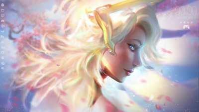 'Animated' Mercy wallpaper for the wallpaper engine users here