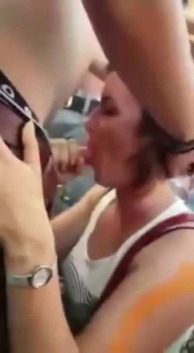 Giving A Blowjob During A Festival