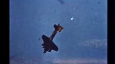 A B-17 going down during a bombing mission. The crew talking is the 