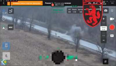 For some reasons Russian soldiers mistakenly believe that remaining still at the open space would allow them to avoid detection by a Ukrainian drone.