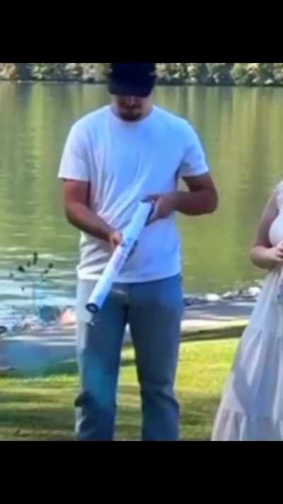 Father reveals baby's gender early.